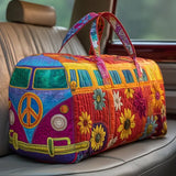 Hippie Van -pehmustettu matkalaukku
